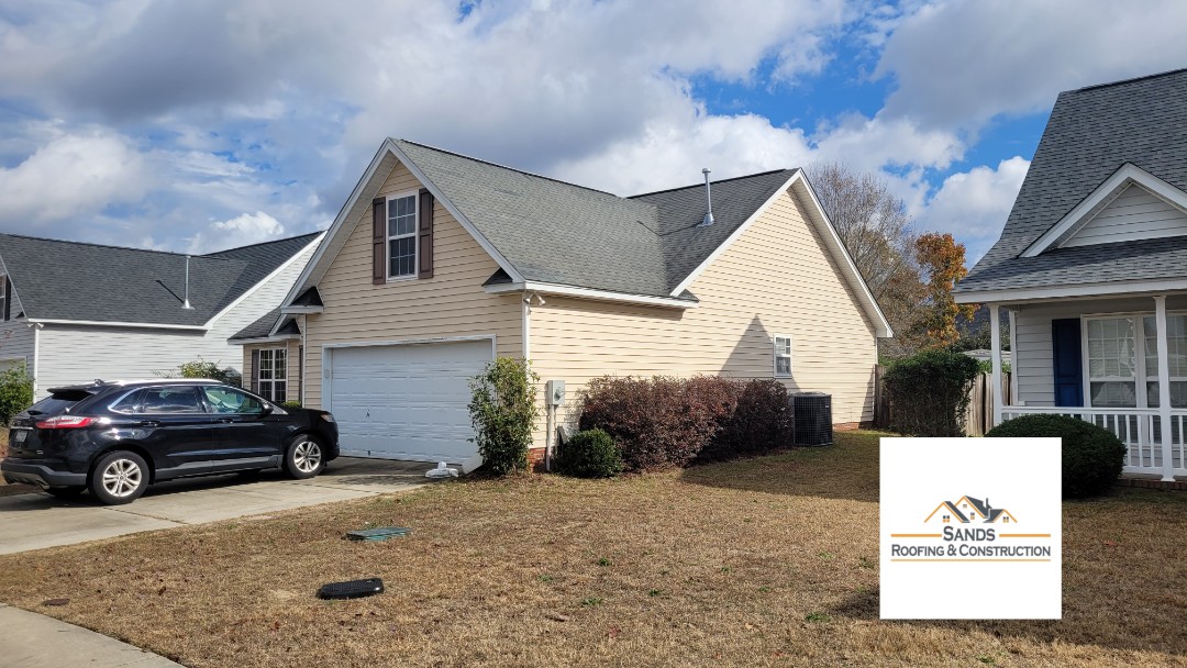 Wind blown shingle and plywood replacement