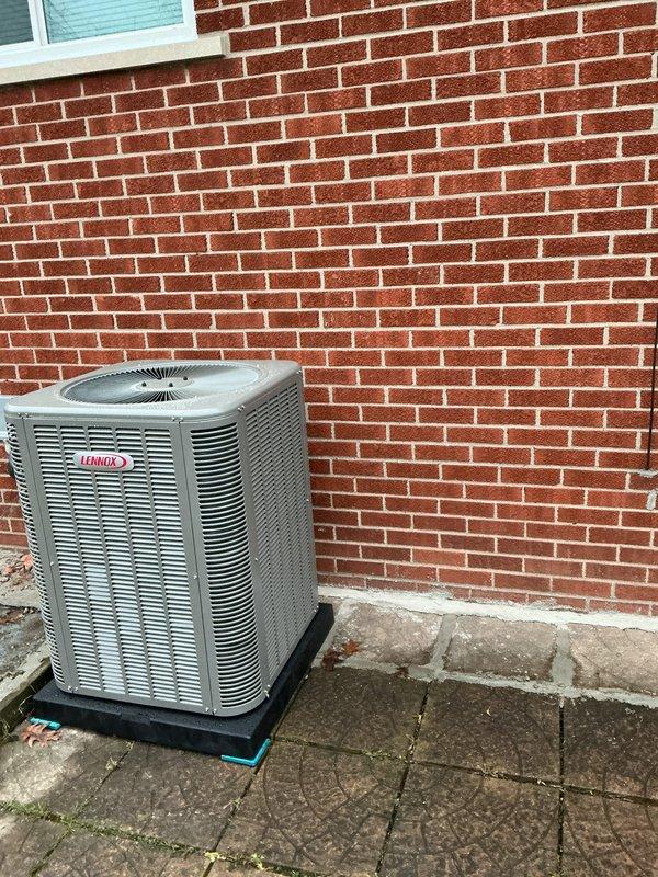 Successfully installed a complete Lennox HVAC system including a 70,000 BTU furnace, 2-ton air conditioning unit, digital thermostat, and humidifier. Connected the new AC unit on exterior pad with proper clearance from the brick wall, and installed the digital thermostat on interior wall. System was fully tested and verified operational with all manufacturer rebates documented.