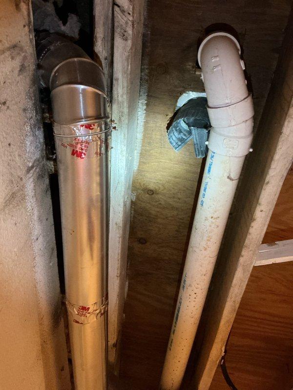 Completed re-routing of gas line to first floor for dryer installation. Installed new Gastite flexible gas piping through ceiling joists and wall cavity, connecting to existing gas supply. Performed pressure test on completed gas line installation to verify system integrity and absence of leaks.