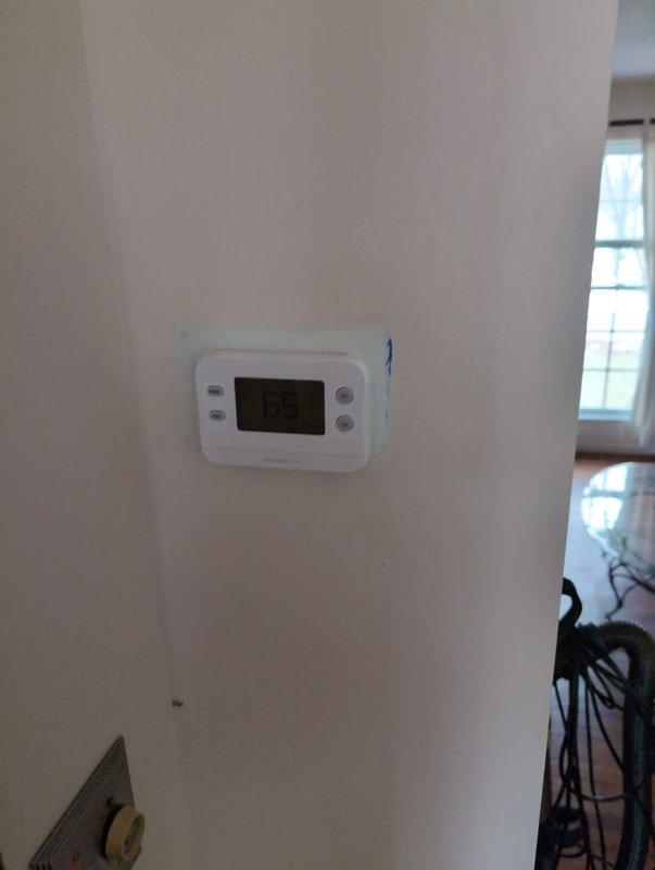 Successfully completed installation of a complete HVAC system including a 110,000 BTU furnace, 4-ton AC unit, and humidifier with left side configuration. System was properly connected to existing electrical panel and programmed new thermostat for optimal operation, with all necessary mechanical permits secured for the installation.