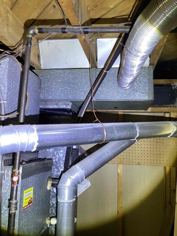 Performed diagnostic on 23-year-old furnace with failed inducer motor. Inspected existing thermostat and basement installation. Presented replacement options to customer as repair costs exceeded $1300, with customer preferring full system replacement over repair.