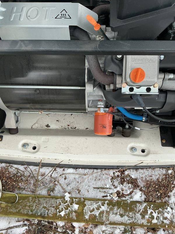 Performed scheduled maintenance on 16 KW Generac generator. Inspected battery connections and condition of SURE START PREMIUM battery, which showed proper terminal attachment. Checked all electrical components including wiring integrity and examined the Generac system components including filter and reservoir. Unit is operational with no immediate issues identified.