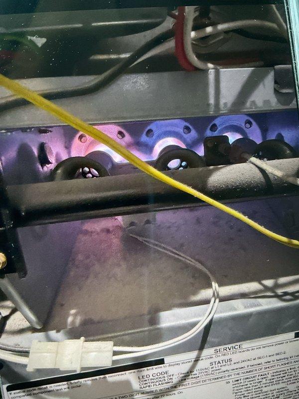 Performed diagnostic inspection on heating system to assess thermostat replacement options. Evaluated existing burner assembly functionality and electrical connections at terminal board. Customer requesting installation estimate for a customer-supplied programmable thermostat to replace aging unit.