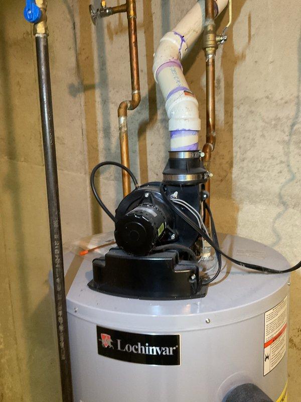 Performed Gold Furnace Inspection on 1.5-year-old furnace located in basement. Conducted complete system tune-up and verified filter condition. Inspected water heater installation including Lochinvar unit with associated plumbing connections and completed maintenance checklist with next service recommended in 2025.