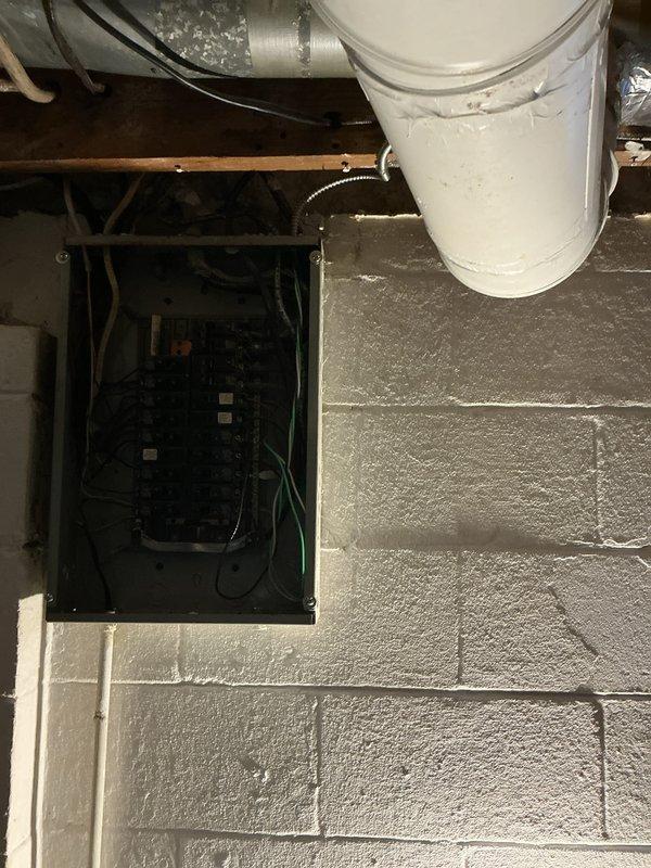 Conducted a site assessment for new whole home generator installation. Evaluated the existing electrical panel located in the basement, which shows adequate space for generator integration. Inspected current HVAC system placement and utility area configuration to determine optimal generator positioning and connection requirements.