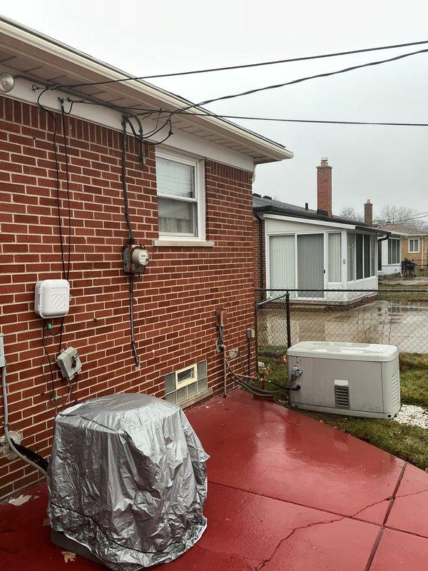 Successfully installed and connected a 14kW generator system, which included upgrading the existing electrical service to 100 amp capacity and installing a transfer switch. Completed all required mechanical, electrical, gas piping, and pressure testing components according to code, with proper permits secured for the installation.