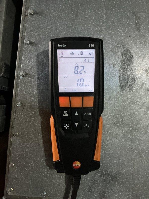 Performed comprehensive tune-up on 3-year-old furnace located in basement. Conducted combustion analysis with Testo 310, confirming proper O2 levels (8.2%) and CO readings (10 ppm) within safe parameters. Inspected electrical connections and verified system operation with control board indicators showing normal function.