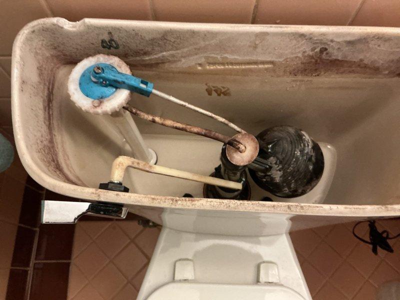 Diagnosed and replaced worn internal flushing components in a 60-year-old toilet that was not flushing properly. Removed significant mineral buildup and scale from tank interior, and adjusted water level and float assembly to ensure proper flush operation and eliminate recurring issues.