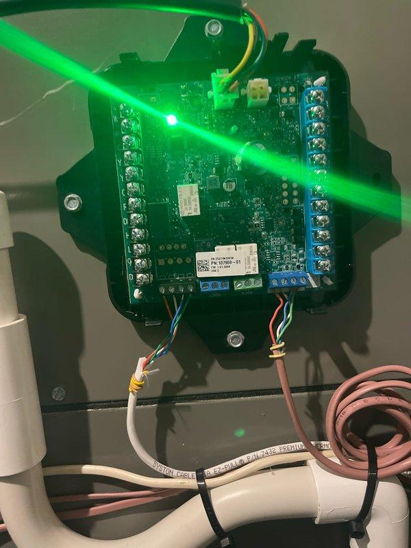 Responded to service call for furnace issue and replaced previously back-ordered iHarmony indoor sensor. Installed and wired new zone board to resolve communication issues with S40 thermostat. System now functioning properly with no more humming noise from furnace.