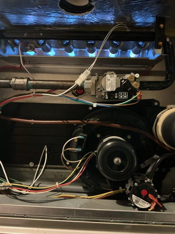 Performed Gold Furnace Inspection on three units (one 2-year-old furnace and two 10+ year units). Inspected burner assembly, gas valve connections, and blower motor functionality. Verified proper operation of pressure switches and safety controls across all systems located in crawlspace (2) and basement (1).