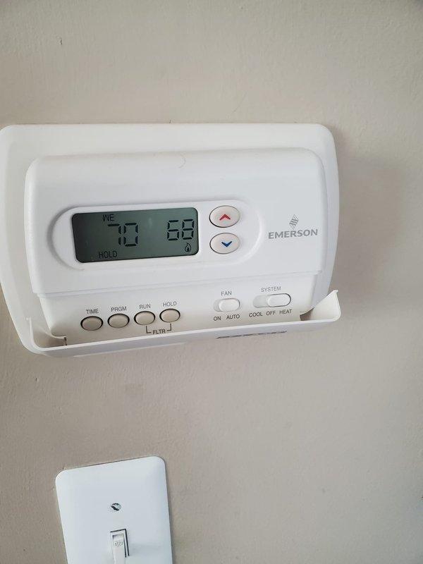 Responded to service call for Bryant furnace (2021 model) leaking water. Performed diagnostic inspection on the unit, which included checking the PVC ventilation system and drain pipe connections. Adjusted thermostat settings from 70° to 68° and confirmed proper system operation after repair.