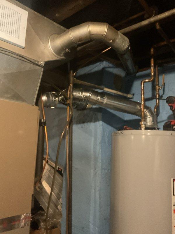 Successfully completed installation of new furnace with associated pump and APCO UV air purification system. Installed proper metal ductwork with appropriate elbow joints connecting to existing system. Permit has been requested and job site photographs were taken to document the completed installation.