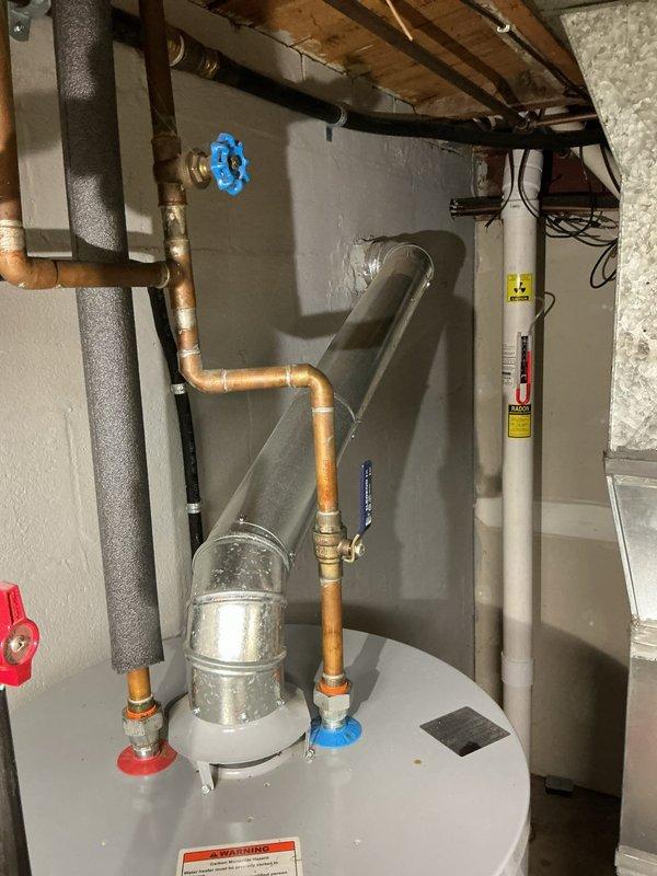 Performed routine maintenance flush on a 40-gallon Lochinvar residential water heater. Successfully removed sediment buildup to improve efficiency and extend unit life. System was fully tested after service with all components functioning properly; hot water delivery restored to optimal performance.