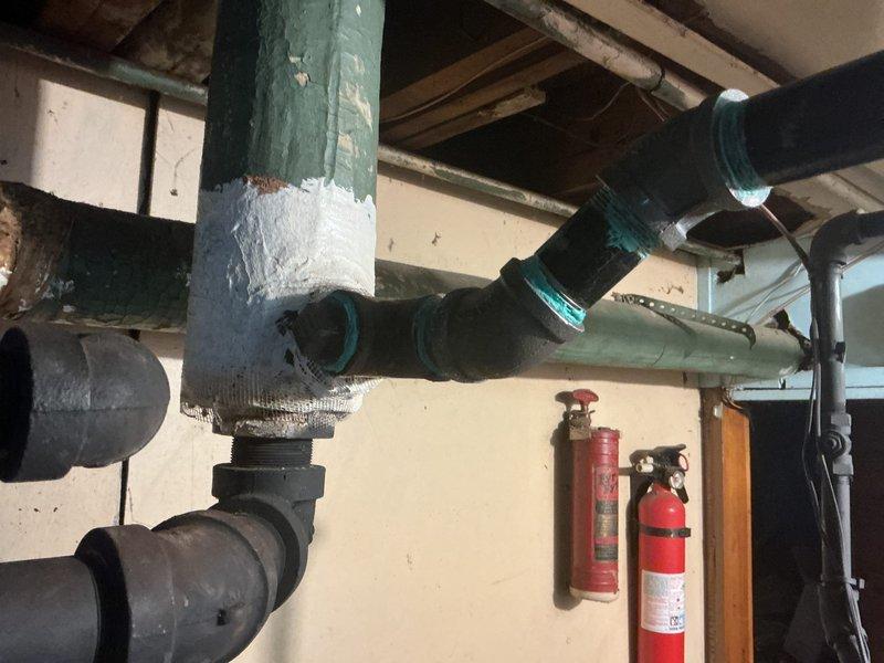 Completed repair work on boiler piping system, which included replacing damaged pipe sections and installing new insulation on connection points. Serviced multiple pipe junctions in the basement mechanical area and verified proper operation of the heating system after repairs were completed.