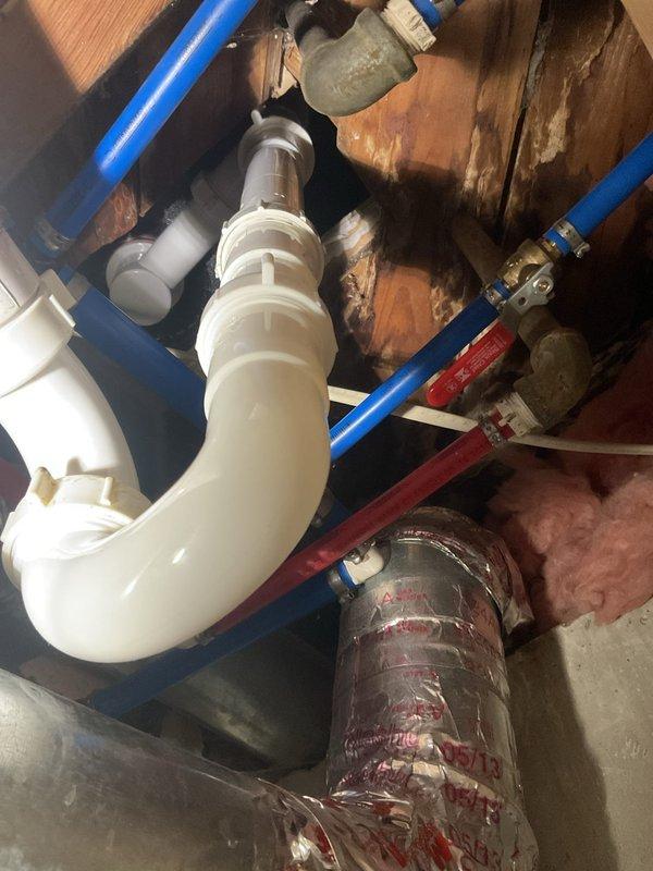 Replaced waste and overflow assembly on bathtub, including installation of new PVC drain pipe with P-trap and connection to existing plumbing. Verified proper drainage and leak-free operation by conducting a water test with the tub partially filled.