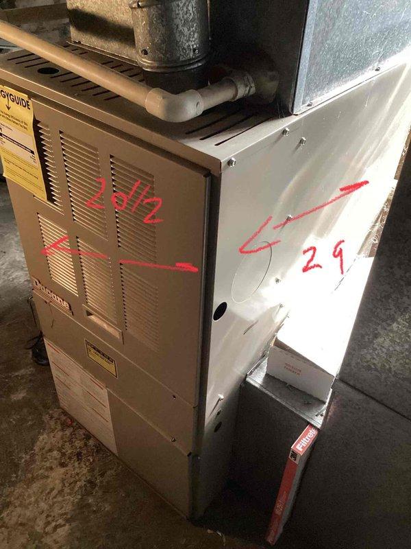Inspected 30-year-old furnace in basement after customer reported burning smell and shut off unit as precaution. Diagnostic evaluation revealed cracked heat exchanger, which presents a safety hazard. Recommended complete replacement of the aging system with option to upgrade air conditioning simultaneously.