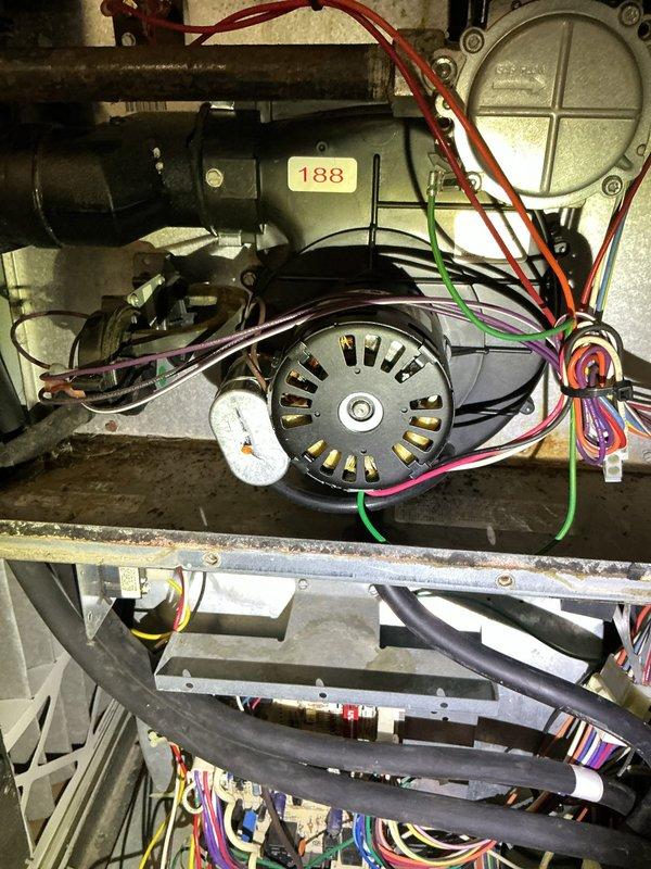 Replaced faulty high limit switch on HVAC system after diagnosing system failure. Inspected and verified proper operation of motor components and electrical connections throughout the unit. All components now functioning within normal parameters with proper safety controls restored.