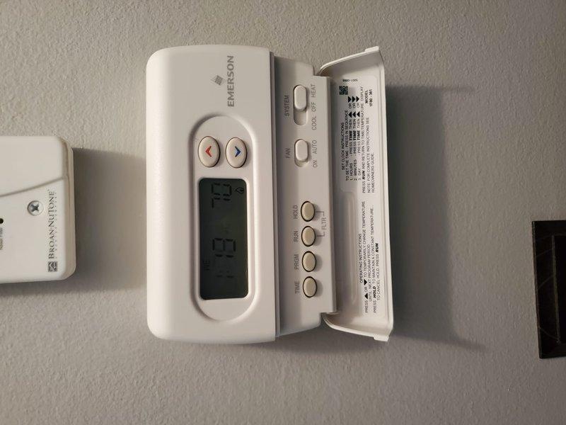 Completed Gold Furnace Inspection on 9-year-old Goodman furnace located in basement. Accessed property through garage as requested by customer. System was operational with proper temperature control (72°F) via Emerson digital thermostat. No issues identified with furnace operation, ventilation, or connections to water heater system.