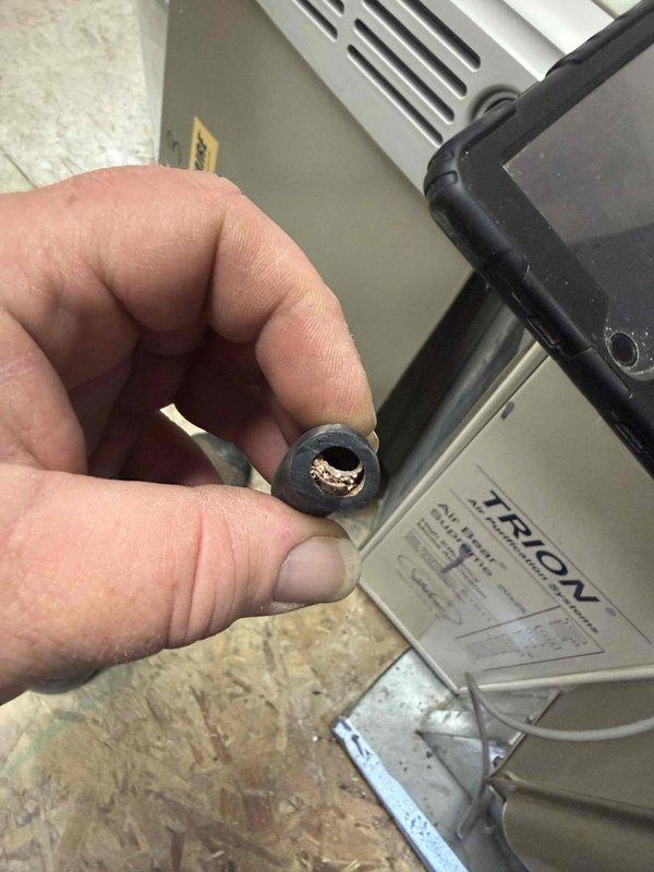 Responded to callback regarding furnace continuous operation after maintenance. Inspected three units located in attic, all over 10 years old. Discovered and repaired damaged electrical connector on control board, which was causing the continuous run issue. All furnaces now cycling properly and operating within normal parameters.