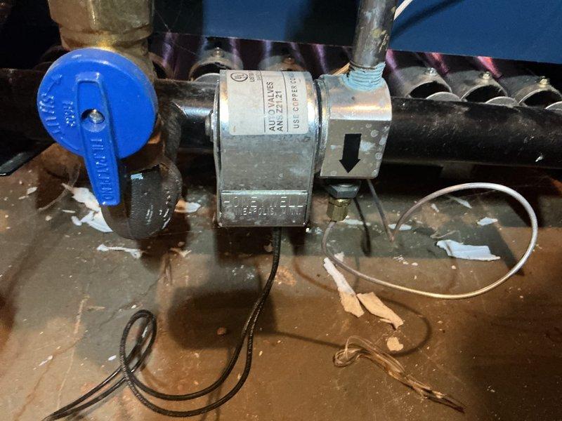 Diagnosed and replaced faulty V8046C 1014 magnetic gas valve on 2-year-old furnace that was preventing unit from starting. Confirmed proper gas flow after installation and verified system operation through complete heating cycle.
