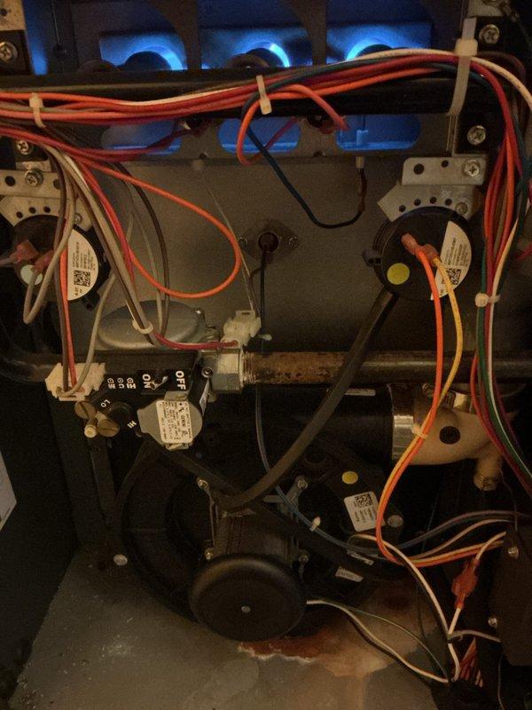 Completed Gold Furnace Inspection on four furnace units located in basement (2), garage (1), and attic (1). Visual inspection revealed normal wear on internal components with some minor corrosion at the base of one unit. Control systems, electrical connections, and gas line fittings were examined and found to be in functional condition with no immediate safety concerns noted.