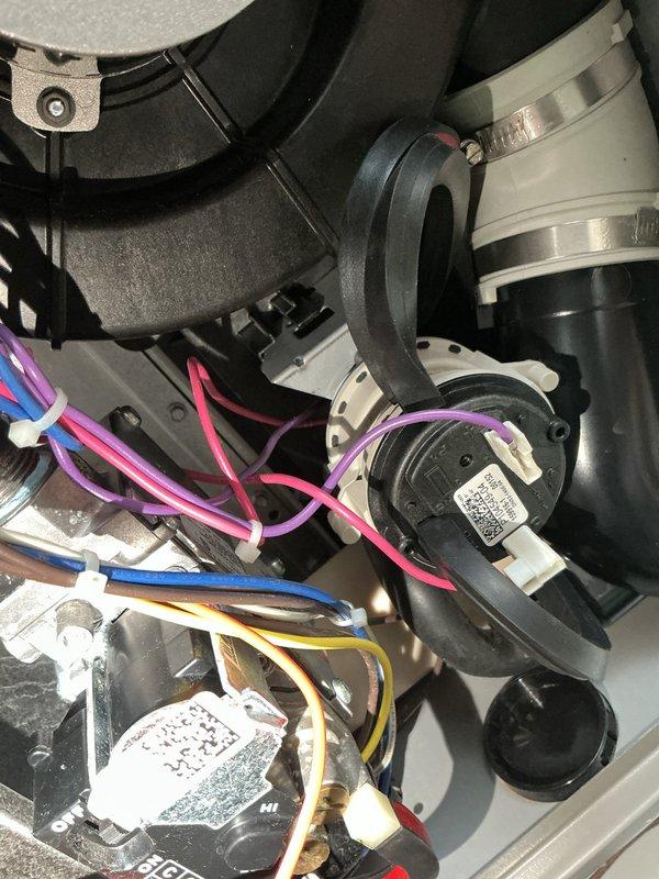 Diagnosed 2-year-old furnace displaying error code 224 caused by a faulty pressure switch. Inspected internal wiring connections and plumbing components, confirming pressure switch failure. Ordered replacement part, which will be available at shop by 3/13/26 for follow-up installation.