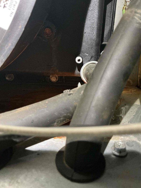 Diagnosed 5-year-old furnace in basement that was failing to maintain operation. Upon inspection, found the inducer motor and pressure switch were malfunctioning, causing the system to light briefly before shutting down. Replaced faulty components with new parts from supplier (PO:1298544-001), resolving the no-heat condition and restoring proper system functionality.