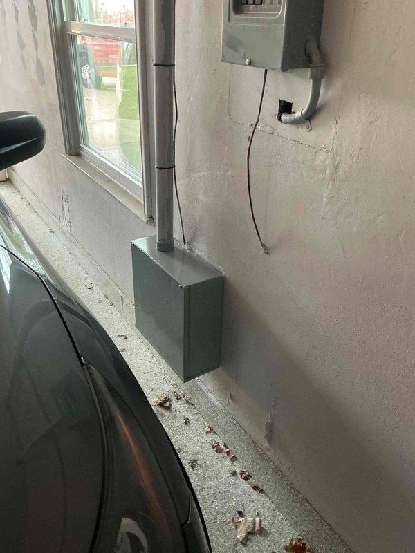 Performed electrical service in two areas: installed new pull-string light fixture in storage closet and inspected electrical panel in garage. Verified proper operation of the new fixture and confirmed all connections in panel were secure with appropriate wire routing.