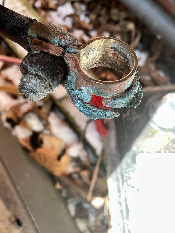 Responded to service call for 16kW Honeywell generator not turning on. Diagnostic inspection revealed significant corrosion on copper pipe fittings and connections. After cleaning corrosion and ensuring proper fuel supply, successfully restored generator operation as confirmed by illuminated status indicator.