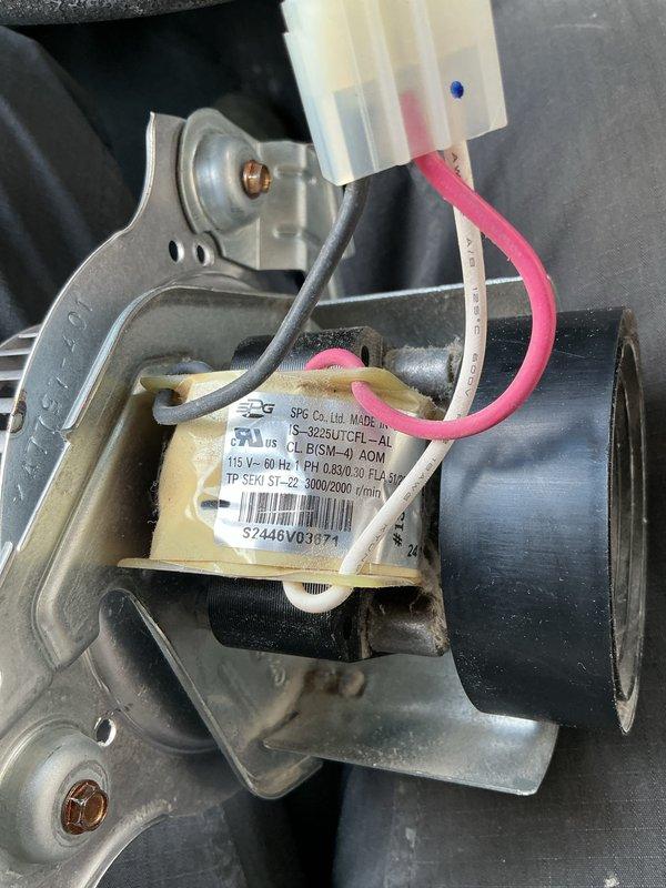 Diagnosed and confirmed failure of the inducer motor in 3-year-old furnace causing no heat complaint and cold air from floor ducts. Verified unit warranty status and placed order for replacement inducer motor and door handle through BY Taylor (PO: 1298242-001). Parts will be installed upon arrival to restore proper heating function.