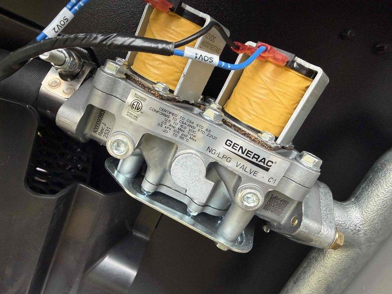 Responded to service callback for generator exhibiting error code related to engine speed. Diagnosed issue with O2 sensor and verified proper connections to the Generac NG-LPG valve assembly. Parts ordered under PO# 1293939-001 with availability confirmed at shop for follow-up installation.