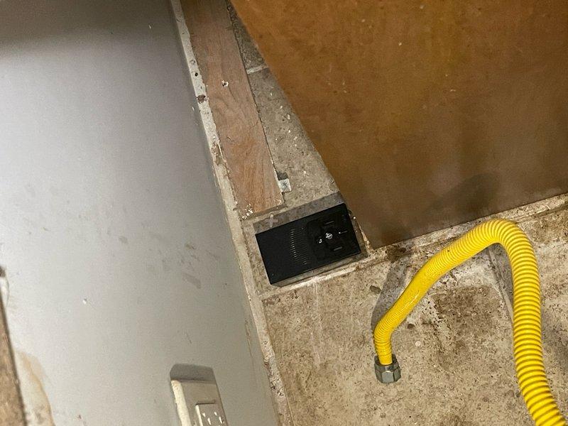 Completed service call for sold repair of electrical system. Inspected main circuit breaker panel, verified proper operation of breakers and indicator lights. Installed new electrical outlet with proper grounding near gas line connection point.