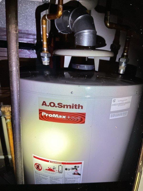 Completed Gold Furnace Inspection on a 2025 model forced air system located in basement of 2-unit residential property. Inspected A.O. Smith ProMax water heater, confirming proper installation of plumbing components and vent piping with no visible leaks or damage. Examined air filtration system, noting minor accumulation of debris on filter mesh that may require replacement during next scheduled maintenance.