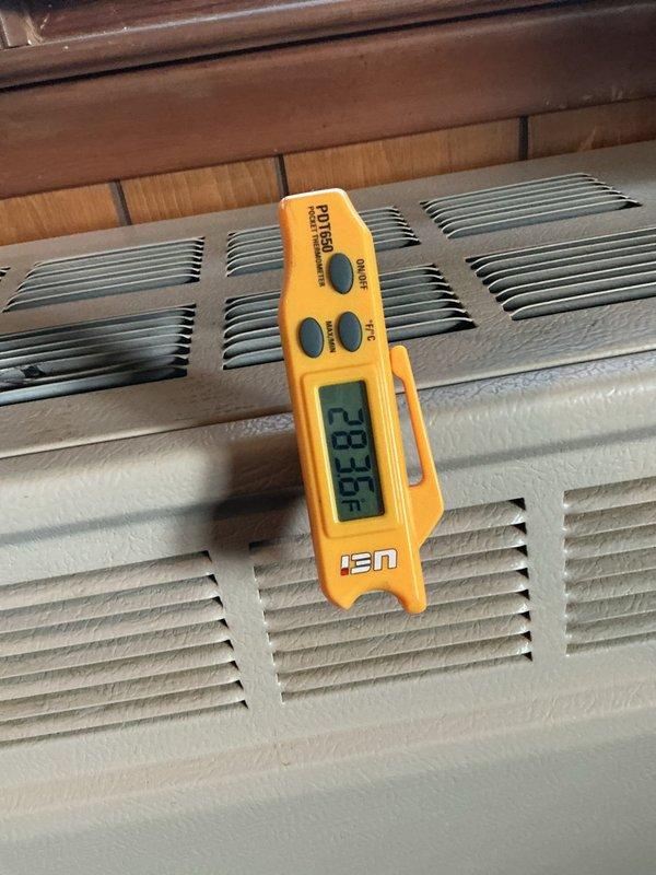 Responded to service call for a 12-year-old Empire Comfort Systems heating unit not providing adequate heat. Diagnostic testing revealed significantly low supply air temperature (23.6°F), indicating insufficient heat production. Performed system inspection, cleaned components, and adjusted the wall-mounted manual thermostat for proper calibration. Unit now functioning within normal operating parameters with appropriate temperature output.