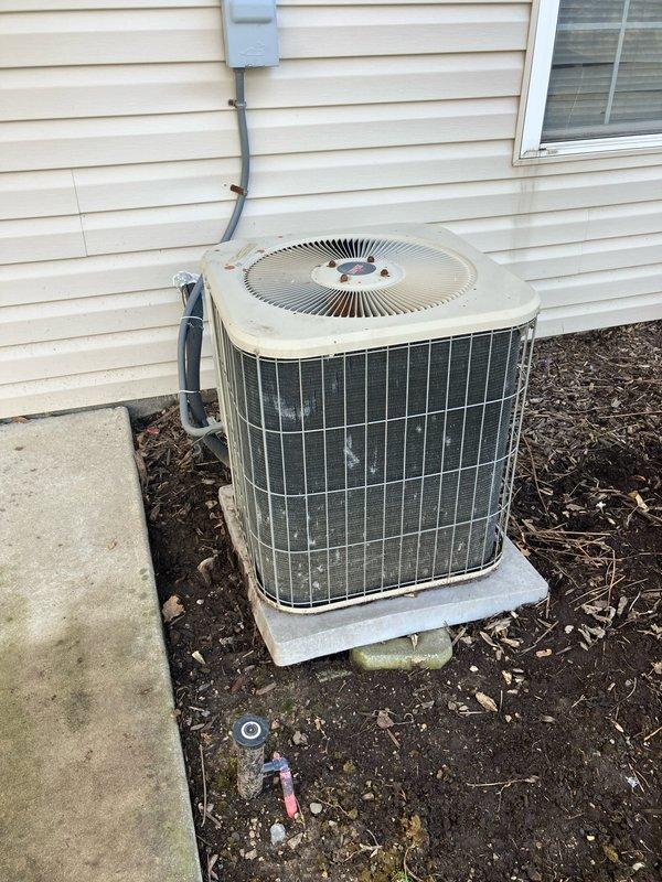 Performed replacement estimate for aging 20-year-old Carrier-Bryant HVAC system. Evaluated existing furnace located between house and attached garage, and outdoor AC condenser showing significant weathering and normal wear. Customer was referred by family member and has received previous quote from Randazzo.