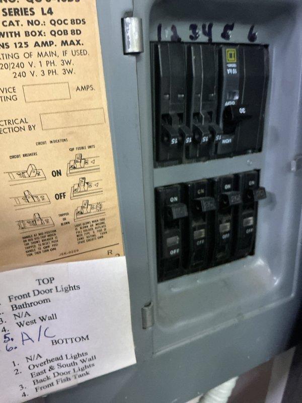 # Service Summary

Ordered replacement parts for commercial mini-split system under PO 1297775-001 with 4-7 business day lead time from Young Supply Troy. Documented electrical panel configuration and LG DUAL Inverter mini-split unit installation for service records.

# Work Performed

Responded to service call for commercial LG DUAL Inverter mini-split air conditioning system. Conducted diagnostic evaluation of the ductless heating and cooling unit mounted in the commercial space. Upon inspection, identified component failure requiring replacement parts.

Coordinated parts procurement through Young Supply Troy and generated purchase order 1297775-001 for necessary components. Confirmed parts availability with supplier, noting 4-7 business day lead time for delivery. Documented electrical distribution system serving the mini-split unit, including Square D brand circuit breaker panel rated at 125 AMP maximum capacity operating at 120/240V single-phase and 240V three-phase configurations
