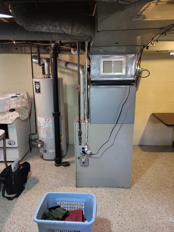 Responded to no-heat call on basement furnace unit over 20 years old. Performed diagnostic evaluation and identified failed heat exchanger and limit switch causing unit failure. Determined replacement parts are obsolete and no longer available for this aged equipment. Provided replacement estimate for new furnace system due to critical component failure and parts obsolescence.