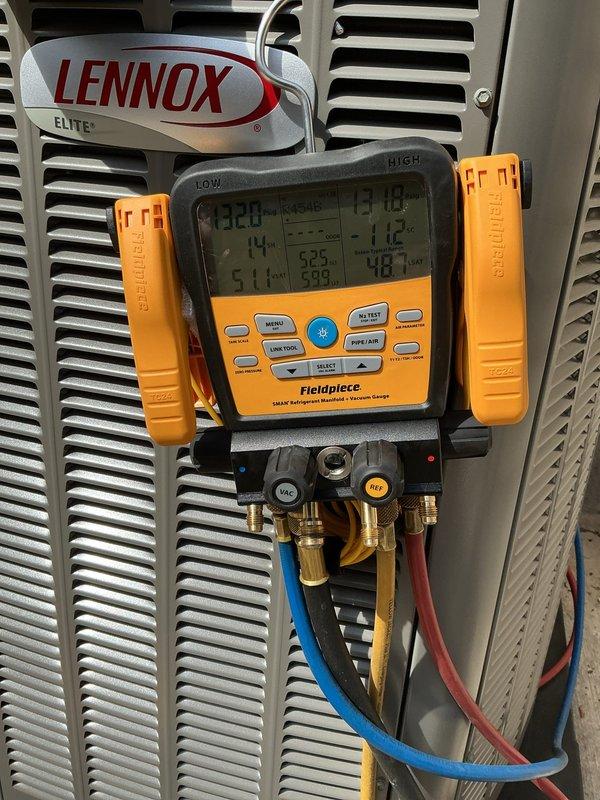 Completed full HVAC system installation including a 70,000 BTU furnace and 3-ton air conditioning unit with rear discharge configuration. Installed humidifier, performed all necessary reconnections, and verified system operation with diagnostic gauges showing proper refrigerant pressures and temperatures. Mechanical permit requested and DTE energy rebate documentation submitted for qualified equipment upgrade.