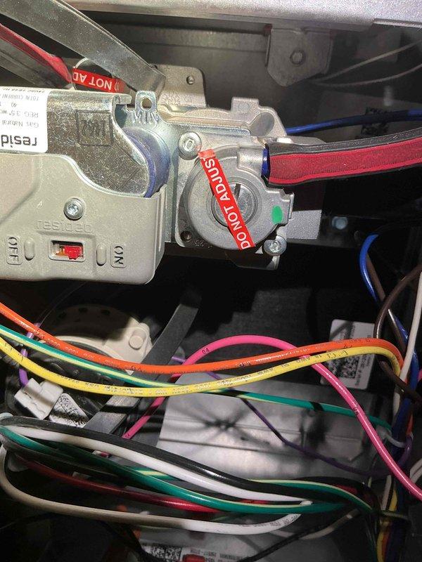 Responded to no-heat call where thermostat was not communicating with furnace. Upon arrival, inspected furnace control board, gas valve assembly, and thermostat wiring connections. Identified communication failure between thermostat and furnace control system. Tagged gas valve with safety lockout tags and verified all electrical connections at control module. Restored thermostat communication, tested system operation, and confirmed proper heating function throughout home.