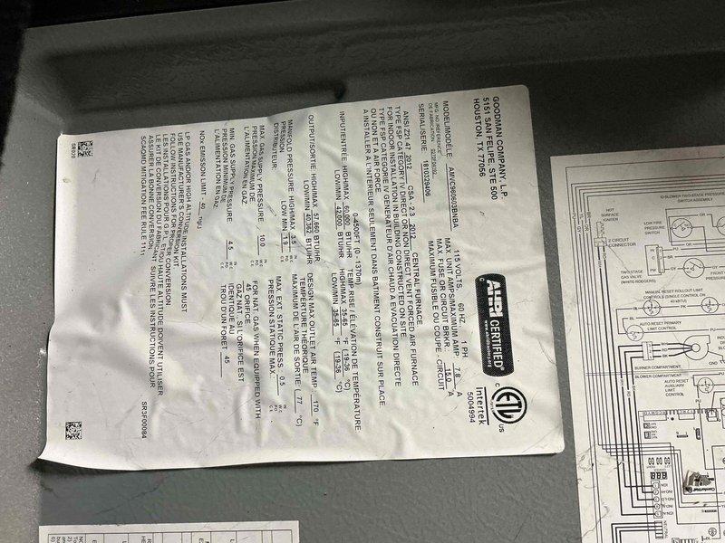 Completed comprehensive furnace tune-up and inspection on 8-year-old Heat Controller unit located in basement. Performed full system diagnostics, inspected blower motor assembly and electrical connections, verified proper operation of all components, checked venting and condensate drainage systems, and documented equipment specifications and wiring configuration. Unit operating within normal parameters with no issues found.