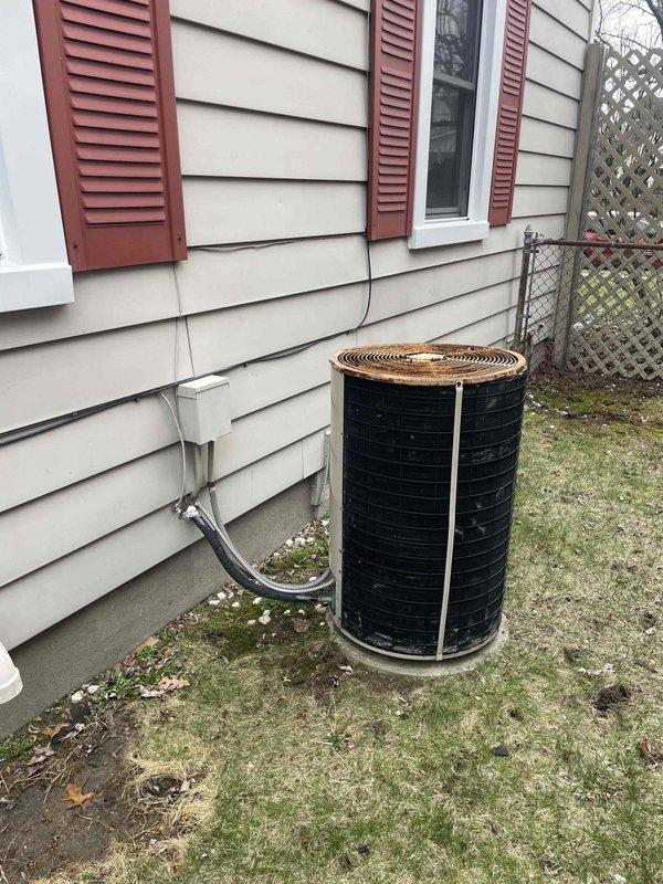 Performed comprehensive full system estimate including combustion analysis and heat exchanger inspection on existing Distinctions furnace with Space-Gard air filtration system. Evaluated current outdoor AC unit for replacement options, providing comparison quotes for standard air conditioning replacement versus cold-climate heat pump upgrade in dual-fuel configuration with existing gas furnace.