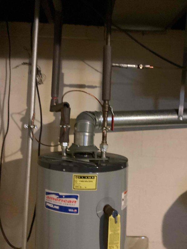 Provided estimate for water heater replacement in basement. Existing unit over 10 years old with active leak underneath, rendering it inoperable. Assessed current installation including all plumbing connections, hot and cold water lines, copper tubing, and associated pipe fittings to determine replacement specifications and requirements.