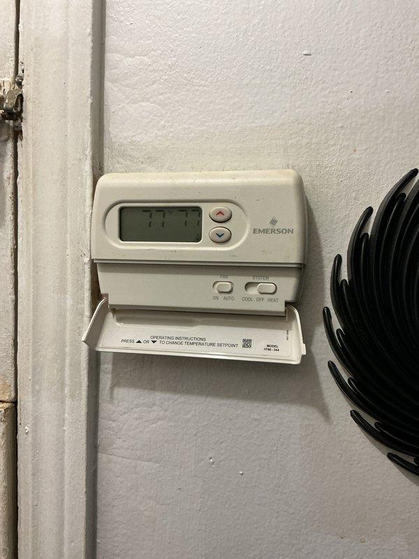 Completed preventive maintenance tune-up on a 2018 hot water boiler system located at the rear of the residence. Performed comprehensive inspection of the boiler unit, verified proper operation of circulator pump, examined all copper piping connections and shut-off valves for leaks, and confirmed exhaust venting system integrity. Tested and verified Emerson programmable thermostat functionality with system responding correctly to temperature setpoint commands at 77.1 degrees. All equipment found to be in operational condition with no immediate repairs required.