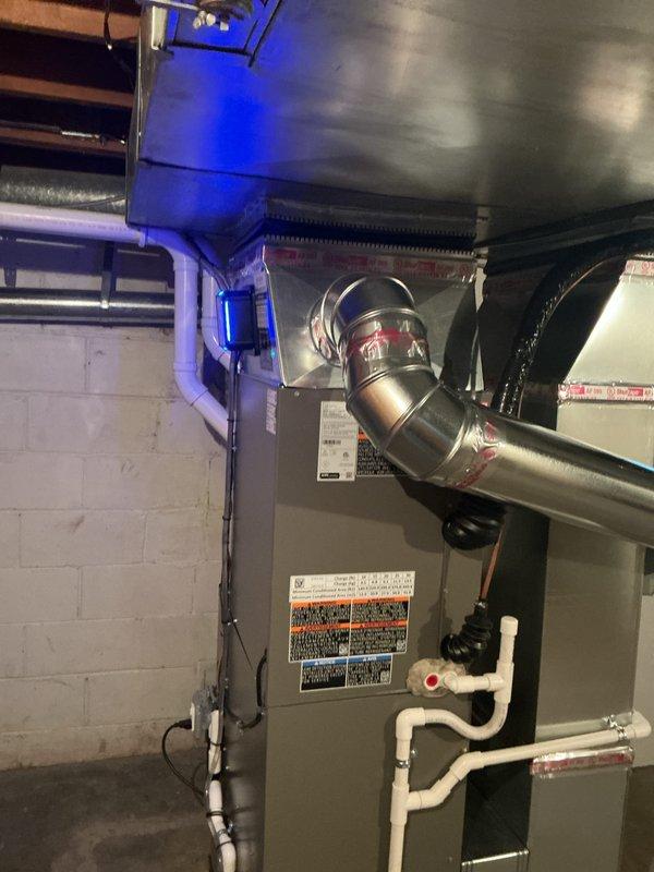Completed air conditioning system startup on basement evaporator coil installation. Verified proper refrigerant charge, tested airflow through the coil, confirmed condensate drainage through PVC lines, and ensured all electrical connections were secure. System is operating within manufacturer specifications with adequate cooling performance.