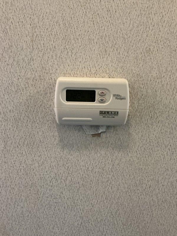 Completed commercial HVAC maintenance agreement service on two rooftop units operating during business hours from 9-5. Performed scheduled preventative maintenance inspections, documented thermostat controls including White-Rodgers and ComfortSet model units, and verified proper system operation requiring ladder access for rooftop equipment.