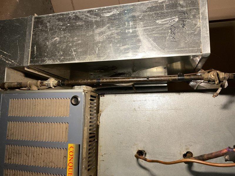 Responded to gas shutoff situation following utility company inspection. Replaced defective shutoff valve and elbow fitting on furnace gas line to restore safe operation. Located and replaced leaking fuel line section running to stovetop range. Performed pressure testing on all repaired gas lines to verify system integrity and ensure no remaining leaks throughout the residence. All repairs completed to code specifications and system returned to safe operating condition.