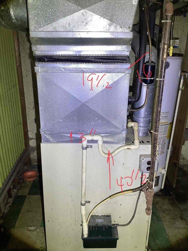 Provided comprehensive estimate for complete furnace replacement system in basement mechanical room. Existing 10+ year old natural gas furnace is non-operational and requires full replacement. Evaluated existing ductwork configuration, venting requirements, electrical connections, and condensate drainage system to determine proper equipment specifications and installation requirements for new high-efficiency heating system.