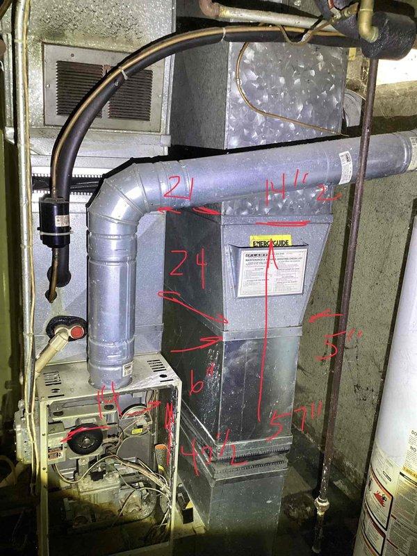 Provided comprehensive estimate for complete furnace replacement system in basement mechanical room. Existing 10+ year old natural gas furnace is non-operational and requires full replacement. Evaluated existing ductwork configuration, venting requirements, electrical connections, and condensate drainage system to determine proper equipment specifications and installation requirements for new high-efficiency heating system.
