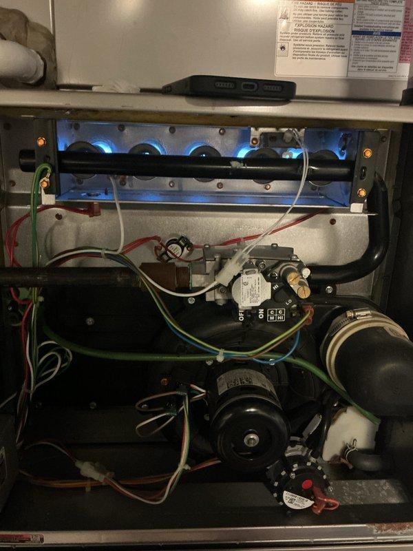 Completed routine preventative maintenance on both furnace and air conditioning system as part of prepaid service plan. Inspected 4-year-old gas furnace in basement, verified proper burner ignition and flame pattern, checked blower motor operation, tested safety controls including pressure switches, and confirmed all electrical connections were secure. Performed complete AC tune-up on outdoor Bryant condenser unit, including inspection of fan assembly, cleaning of coils, verification of electrical disconnect functionality, and overall system assessment. Both systems operating within normal parameters with no issues identified or repairs needed at time of service.