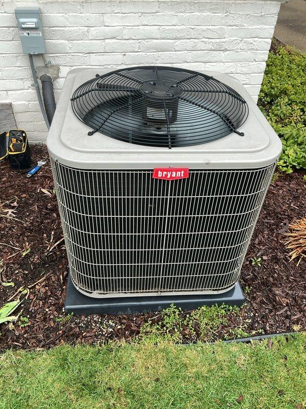 Completed routine preventative maintenance on both furnace and air conditioning system as part of prepaid service plan. Inspected 4-year-old gas furnace in basement, verified proper burner ignition and flame pattern, checked blower motor operation, tested safety controls including pressure switches, and confirmed all electrical connections were secure. Performed complete AC tune-up on outdoor Bryant condenser unit, including inspection of fan assembly, cleaning of coils, verification of electrical disconnect functionality, and overall system assessment. Both systems operating within normal parameters with no issues identified or repairs needed at time of service.